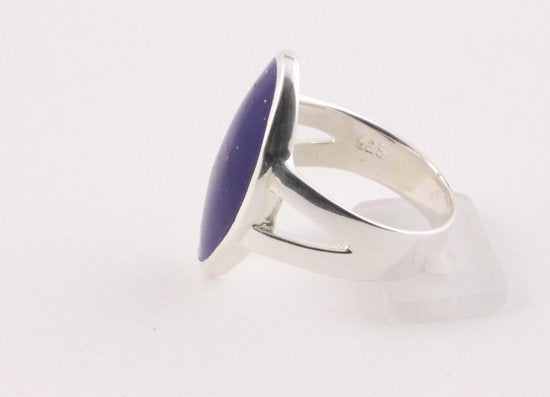 Ovale zilveren ring met lapis lazuli afbeelding 3