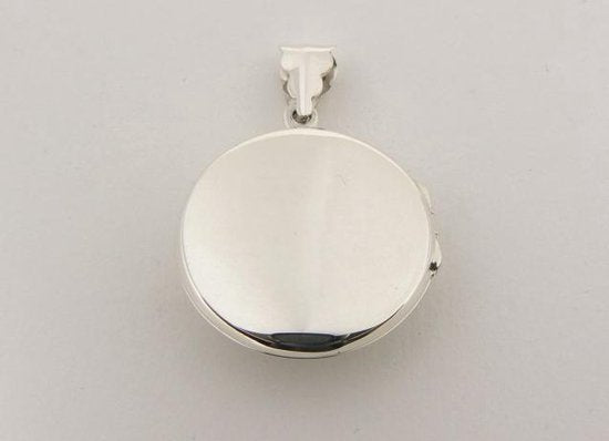 Rond zilveren medaillon met onyx afbeelding 3