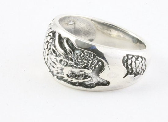 Zware zilveren ring met draak afbeelding 4