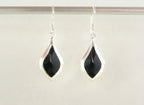 Druppelvormige zilveren oorbellen met onyx afbeelding 5