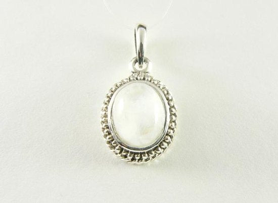 Fijne bewerkte zilveren hanger met regenboog maansteen afbeelding 4