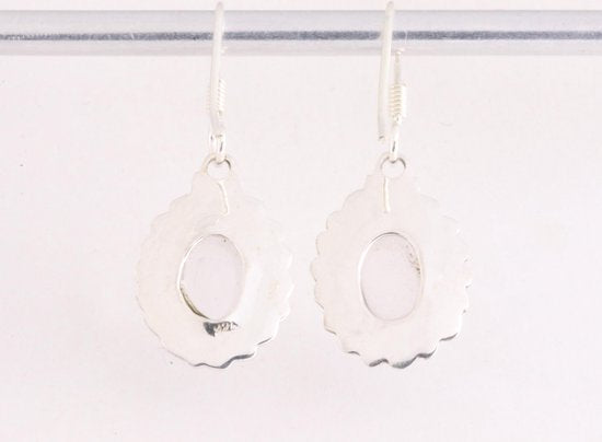 Bewerkte zilveren oorbellen met rozenkwarts afbeelding 2