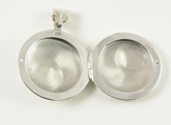 Rond zilveren medaillon met onyx afbeelding 5