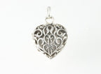 Fijn opengewerkt hartvormig zilveren medaillon afbeelding 1