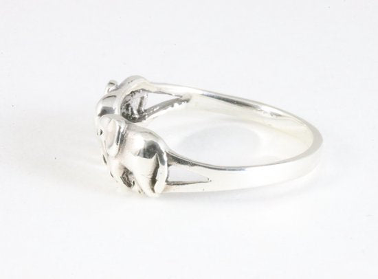 Fijne zilveren ring met olifanten afbeelding 4