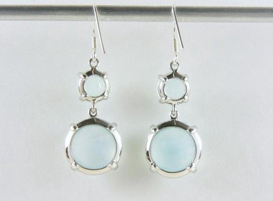 Zilveren oorbellen met chrysopraas chalcedoon afbeelding 4