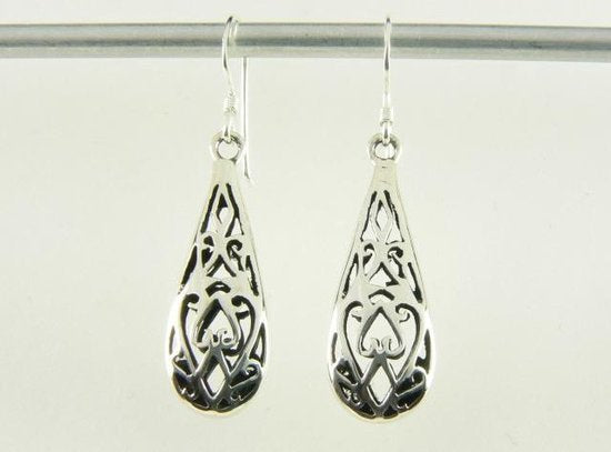 Opengewerkte zilveren oorbellen afbeelding 4