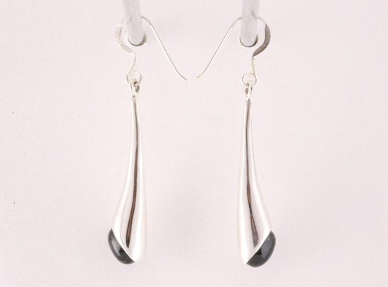 Zilveren oorbellen met onyx afbeelding 2