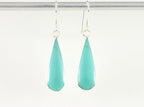 Druppelvormige zilveren oorbellen met groene turkoois afbeelding 4