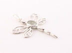 Zilveren libelle hanger met groene amethist aan ketting afbeelding 3