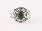 Bewerkte zilveren ring met jade afbeelding 2