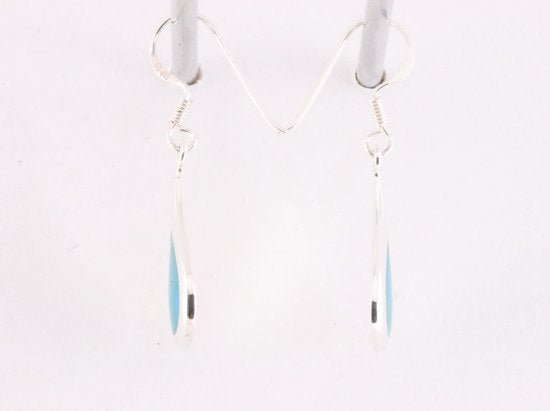 Druppelvormige zilveren oorbellen met chrysocolla afbeelding 4