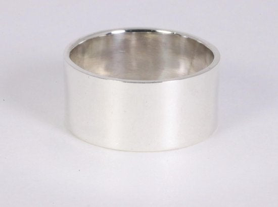 Brede gladde zilveren ring afbeelding 1