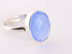 Zilveren ring met blauwe chalcedoon afbeelding 1