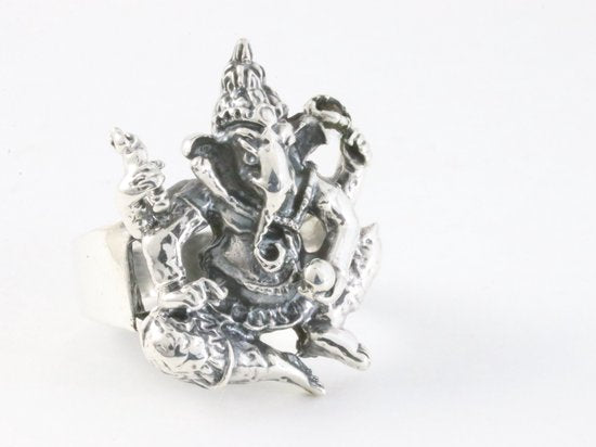 Zilveren Ganesha ring afbeelding 1