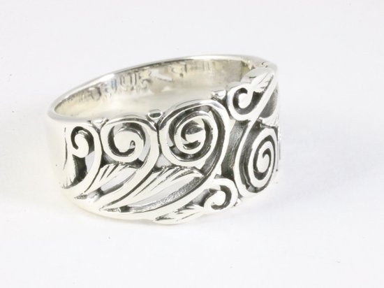 Brede opengewerkte zilveren ring afbeelding 1