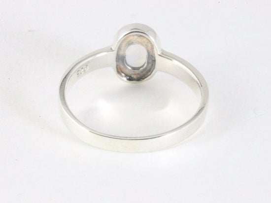 Hoogglans zilveren ring met regenboog maansteen afbeelding 3