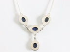 Bewerkte zilveren ketting met lapis lazuli afbeelding 2