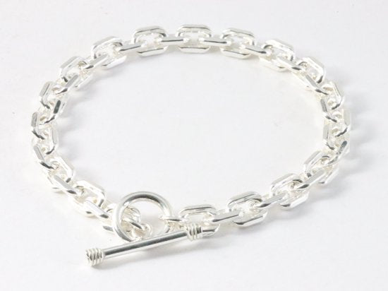 Zware zilveren armband met closed forever schakels afbeelding 2