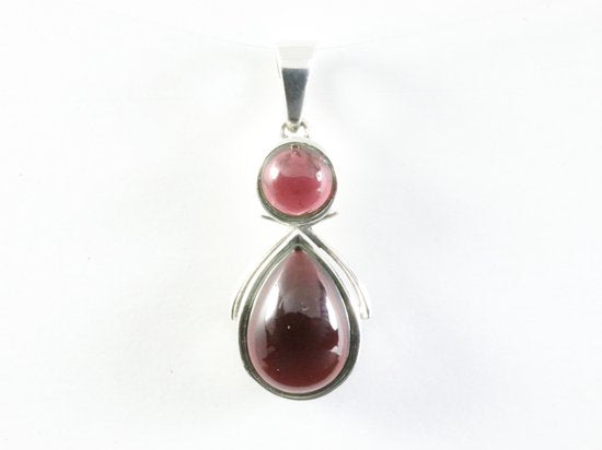 Zilveren hanger met granaat afbeelding 4