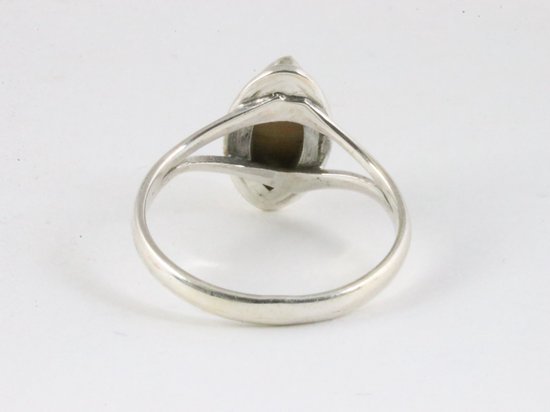 Fijne zilveren ring met tijgeroog afbeelding 3