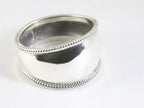 Brede hoogglans zilveren ring met kabelpatronen afbeelding 1