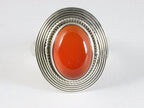 Bewerkte ovale zilveren ring met carneool afbeelding 4