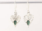 Opengewerkte zilveren oorbellen met malachiet afbeelding 3