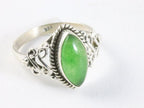 Fijne bewerkte zilveren ring met jade afbeelding 1