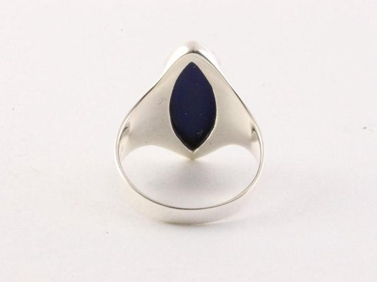 Hoogglans zilveren ring met lapis lazuli afbeelding 3