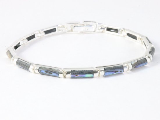 Zilveren armband met abalone schelp afbeelding 1