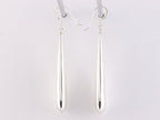 Lange hoogglans zilveren pegel oorbellen afbeelding 2