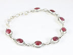 Bewerkte zilveren armband met robijn afbeelding 2