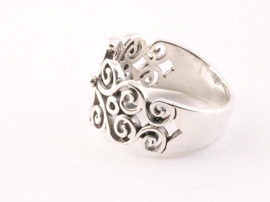 Opengewerkte zilveren ring afbeelding 3