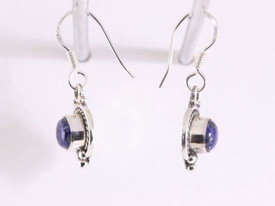 Fijne bewerkte zilveren oorbellen met lapis lazuli afbeelding 2