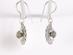 Fijne bewerkte zilveren oorbellen met labradoriet afbeelding 2
