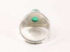 Bewerkte zilveren ring met groene onyx afbeelding 3