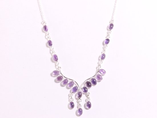 Zilveren ketting met amethist afbeelding 4
