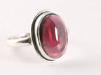 Ovale zilveren ring met granaat afbeelding 1