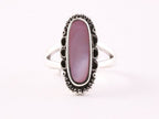 Bewerkte zilveren ring met roze parelmoer afbeelding 4