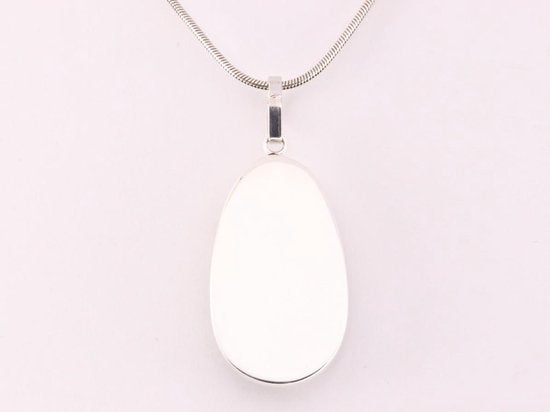 Zilveren hanger met Mexicaanse abalone schelp aan snake ketting afbeelding 3