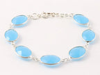 Zilveren armband met blauwe chalcedoon afbeelding 1