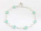 Zilveren enkelband met aqua chalcedoon afbeelding 1
