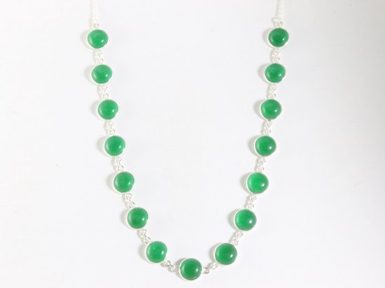 Zilveren collier met jade afbeelding 3