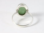 Bewerkte ovale zilveren ring met groene aventurijn afbeelding 3