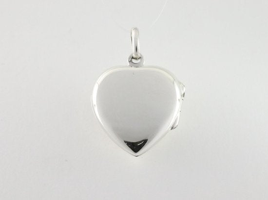 Fijn hartvormig zilveren medaillon met parelmoer afbeelding 2