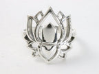 Zilveren lotus bloem ring afbeelding 4