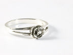 Fijne zilveren ring met roos afbeelding 1