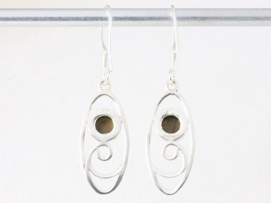 Opengewerkte zilveren oorbellen met tijgeroog afbeelding 2