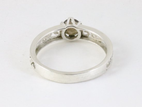 Opengewerkte gevlochten zilveren ring afbeelding 3